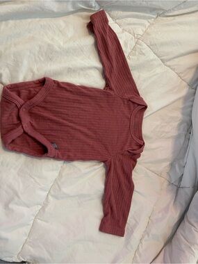 Gerber Ribbed Long-Sleeve Baby Bodysuit - Dusty Mauve